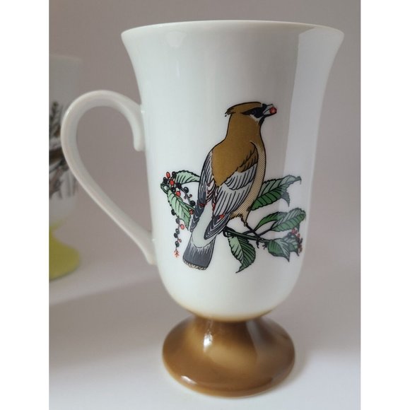 FRED ROBERTS Song Bird Footed Irish Coffee Mugs/Cups Mid Century Modern Set Of 4 - Picture 5 of 7